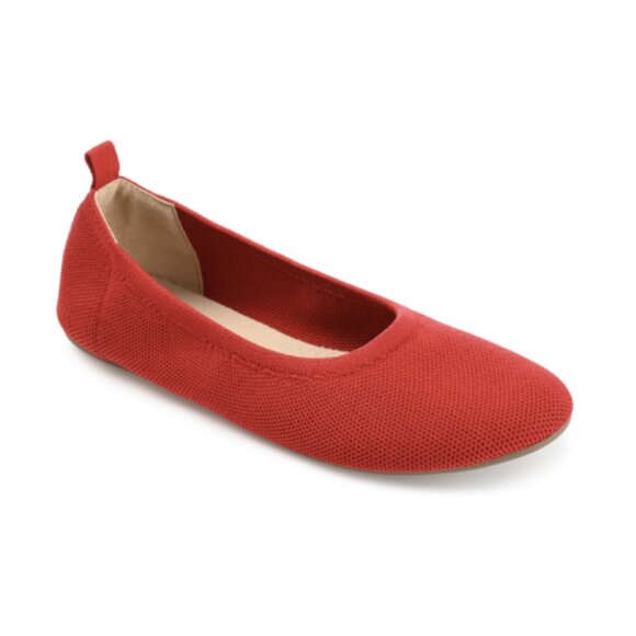 Journee Collection Shoes - Journee Women's Jersie Wide Flat Shoes Red 5.5 NWT